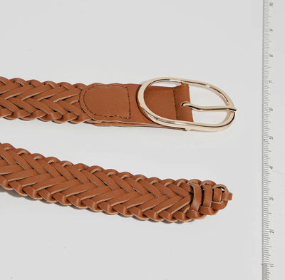 Braided oval buckle belt