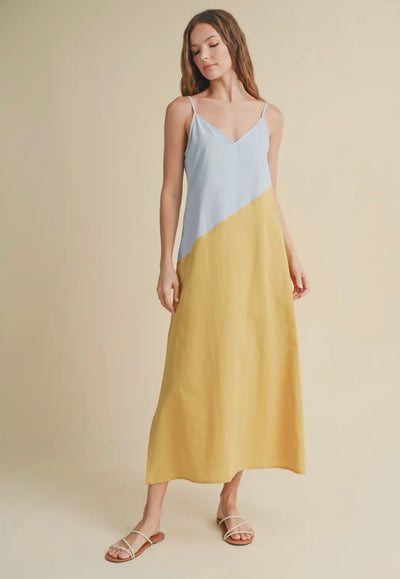 Colour block midi dress