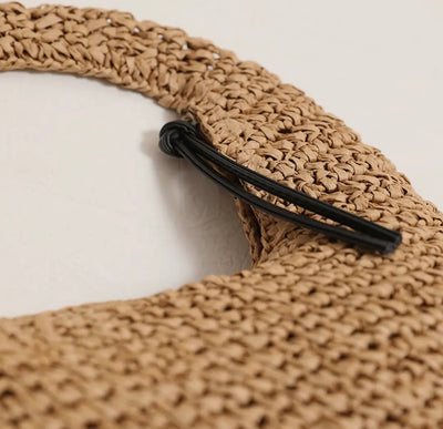 Croissant straw handbag