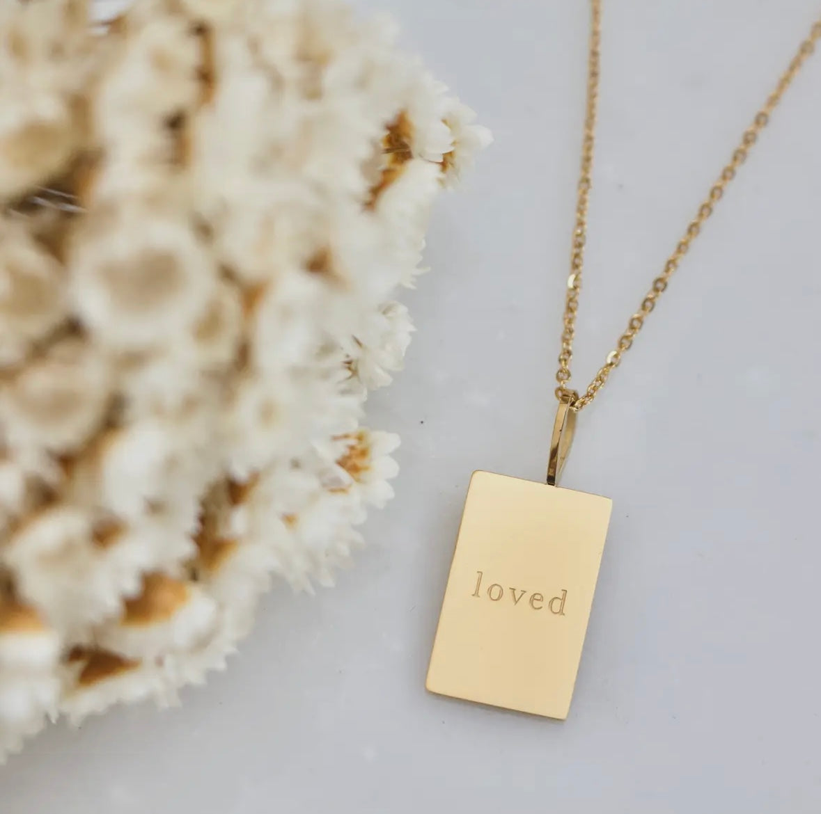 Loved tag necklace