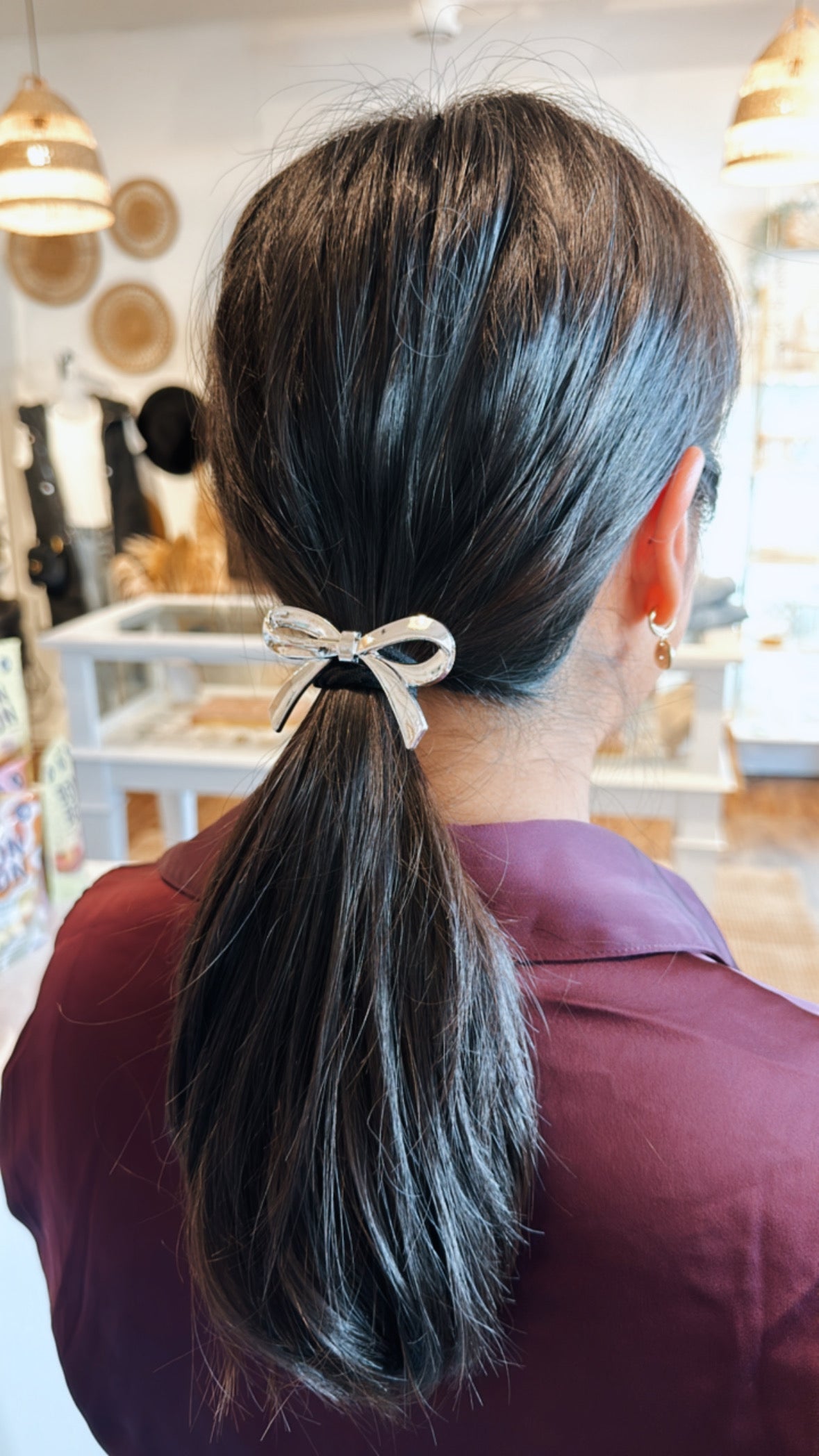 Metal Bow Ponytail Holder