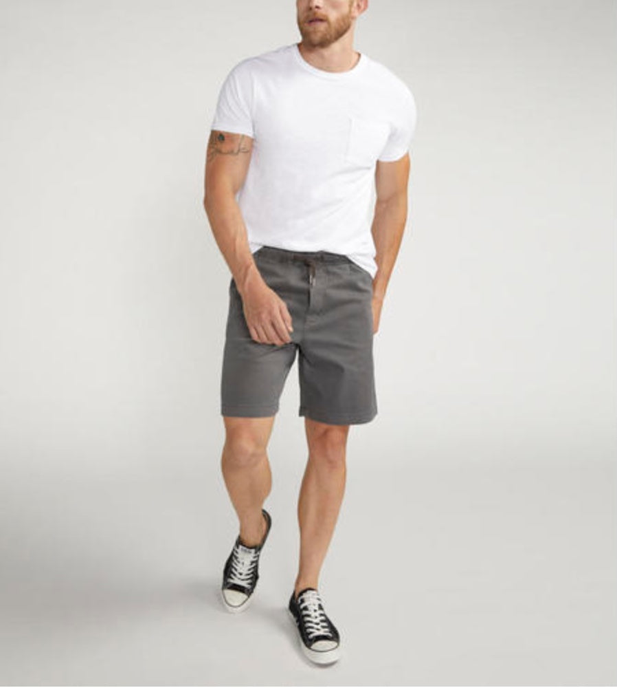 Mens pull on Chino short- Silver Jeans