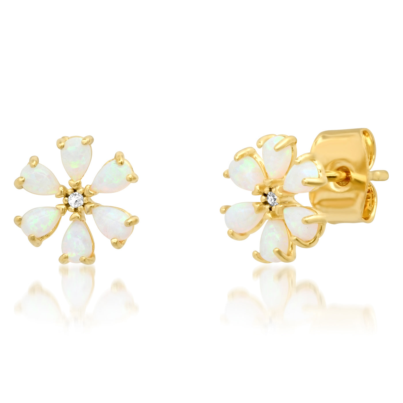 Tai opal flower earrings