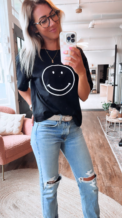 Embroidered Smiley T-shirt