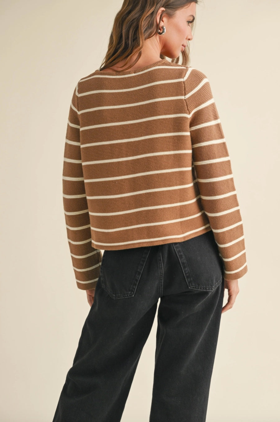 Striped Tied Front Cardigan