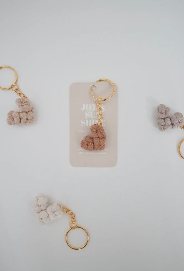 Heart hand knotted key chain