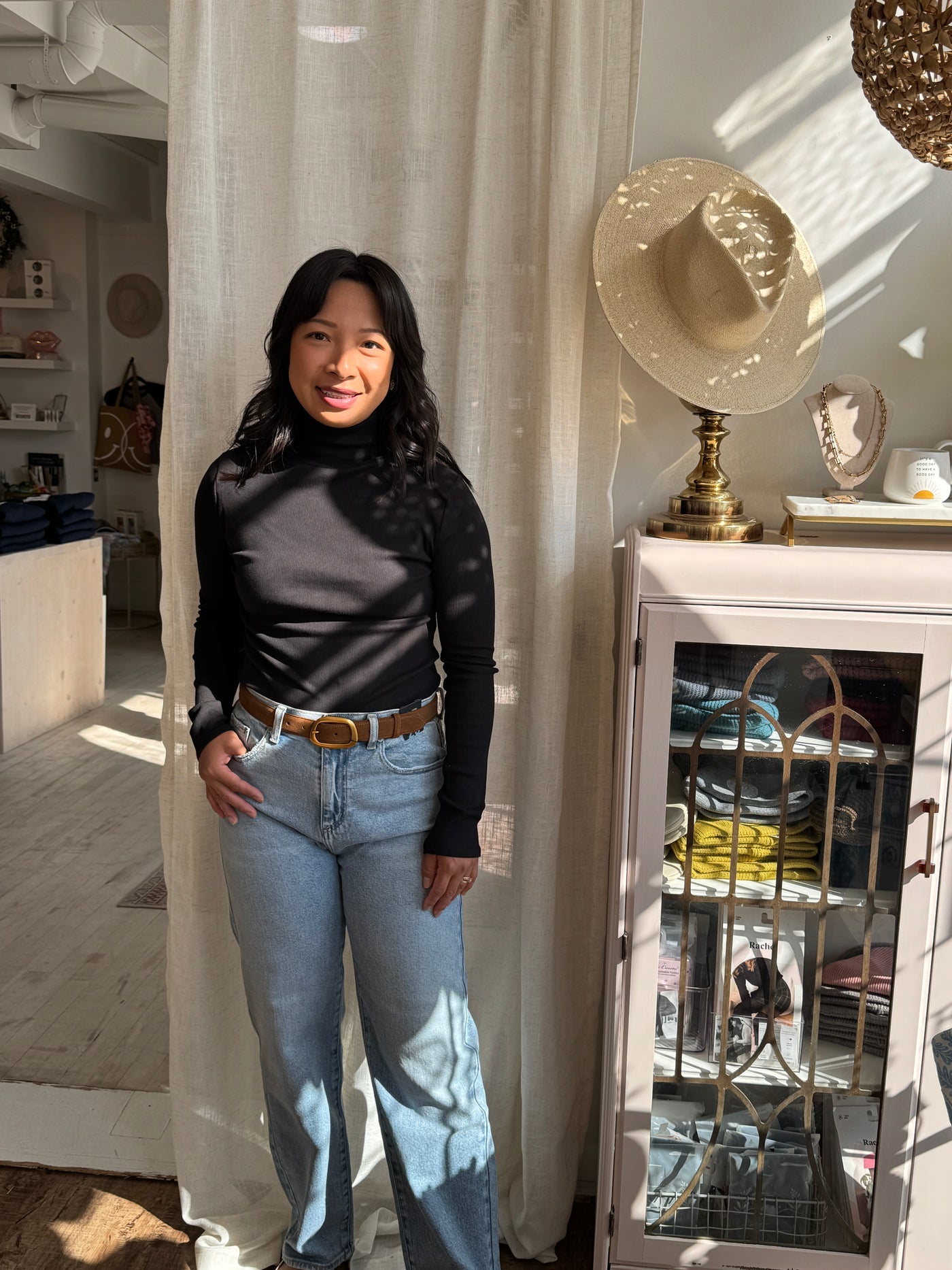 Brunette the Label Ribbed Fitted Turtleneck