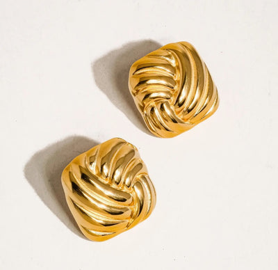 Wavy Square Studs