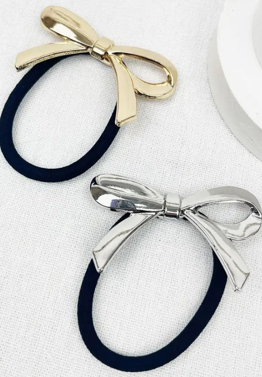 Metal Bow Ponytail Holder