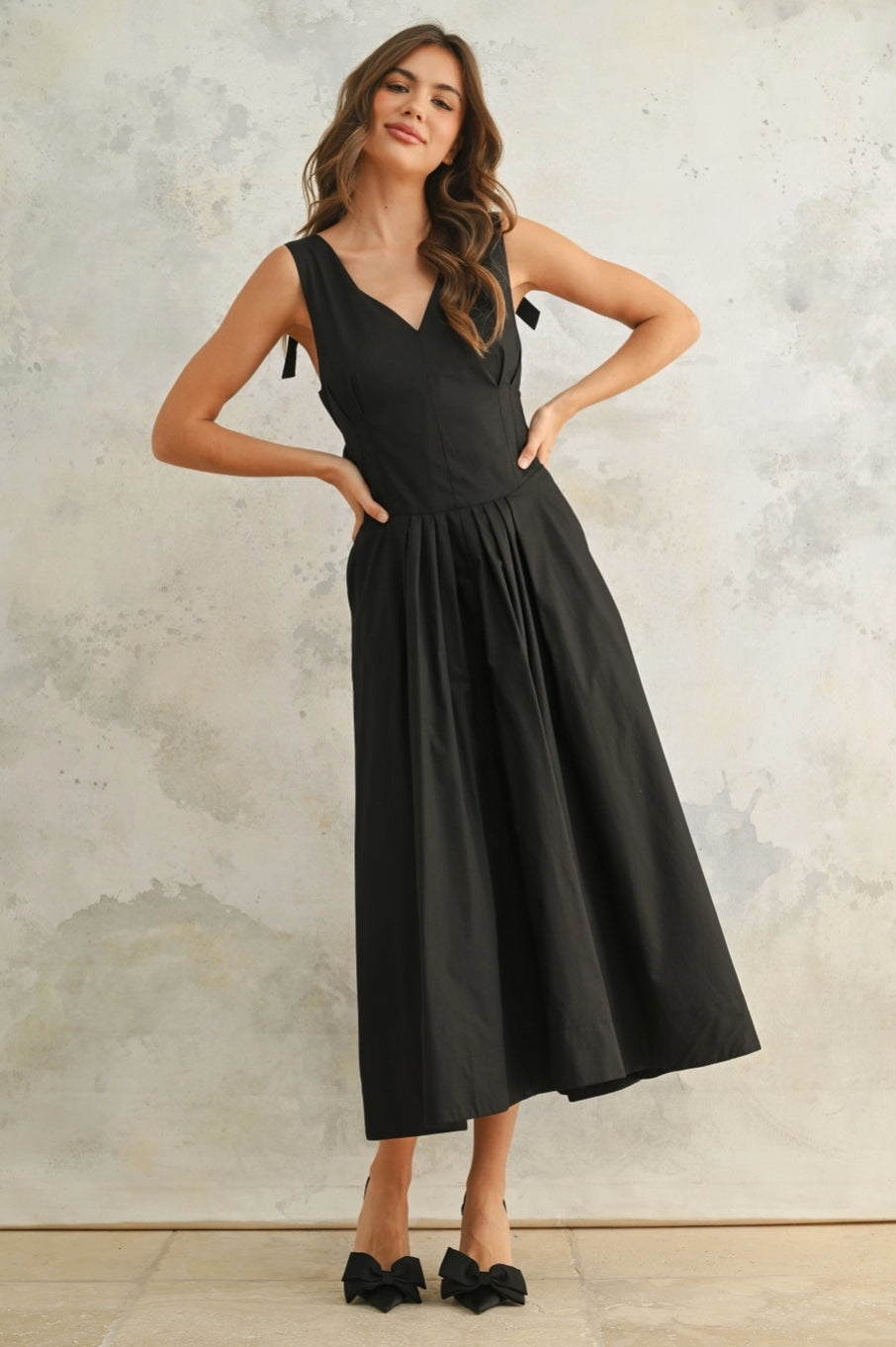 Bow Detail Woven Dress