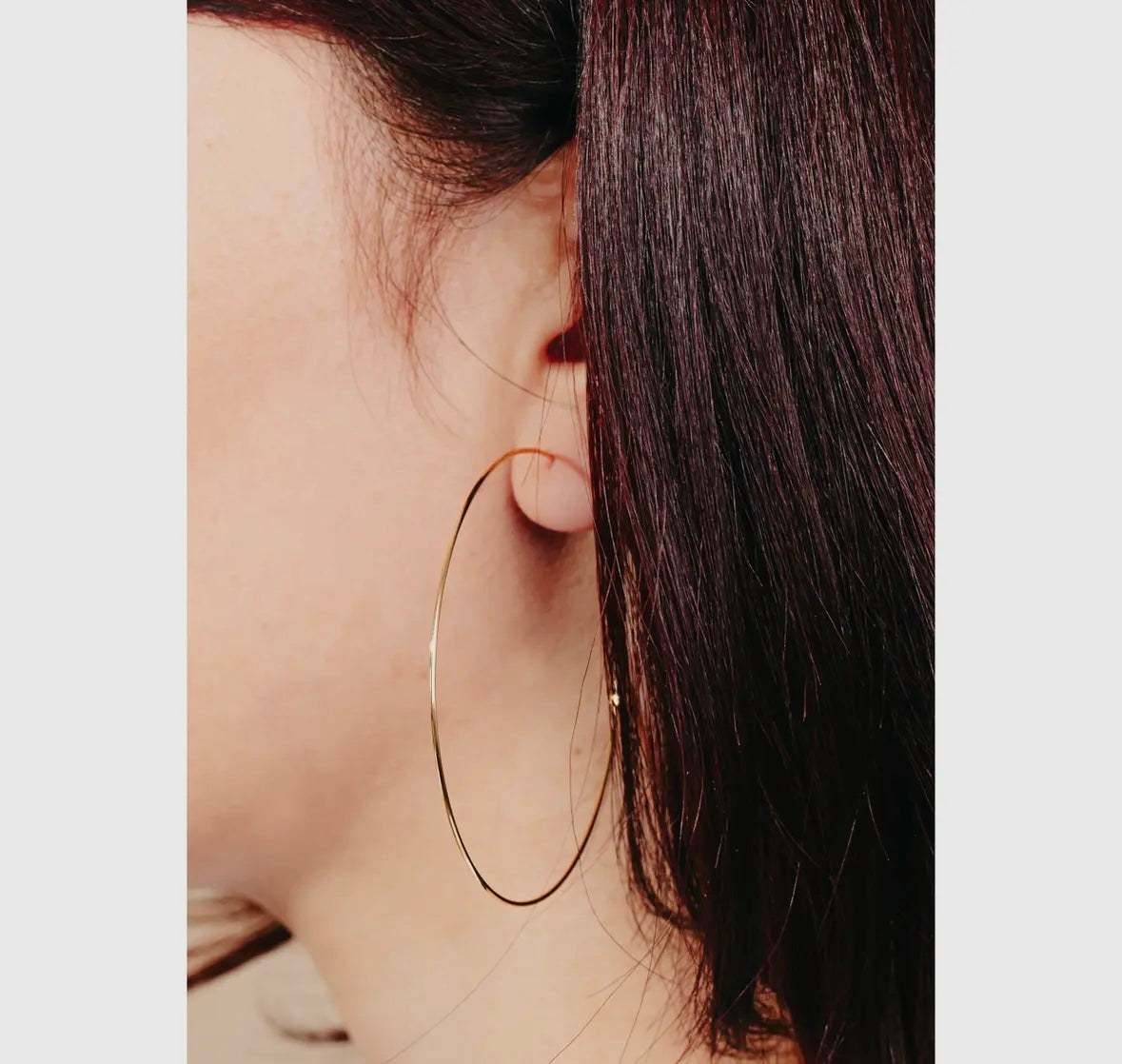 Large wire hoop earrings