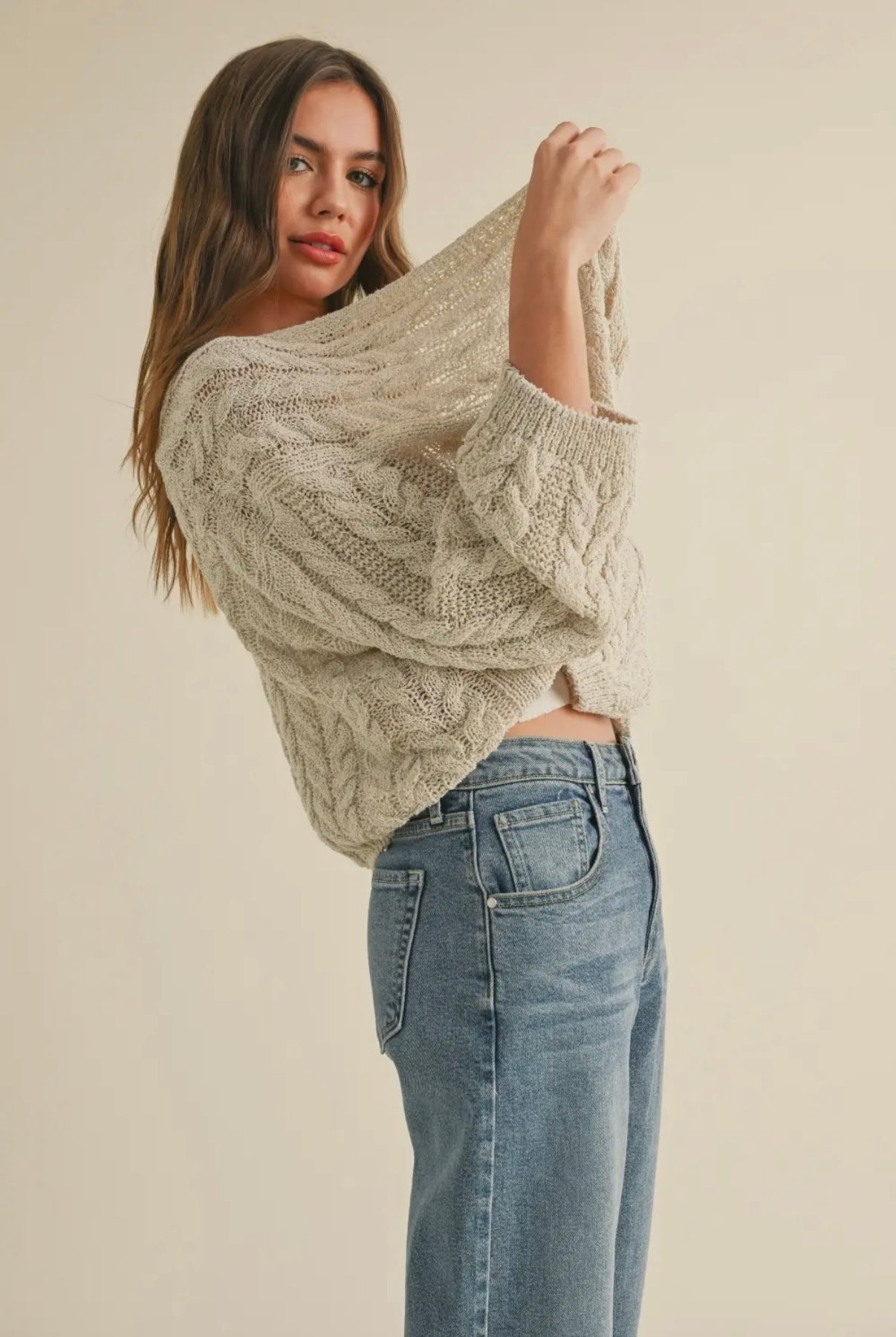Light Weight Cable Knitted Cardigan