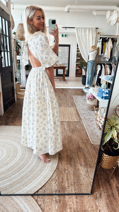 Lilah Dress Tie Back Full Length Dress