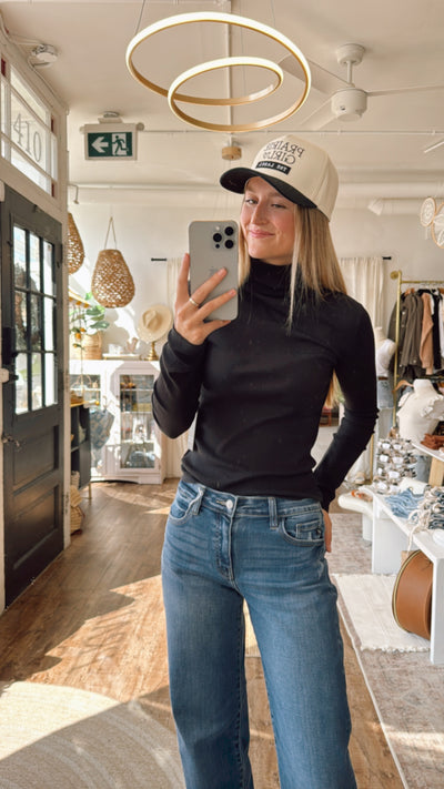 Brunette the Label Ribbed Fitted Turtleneck