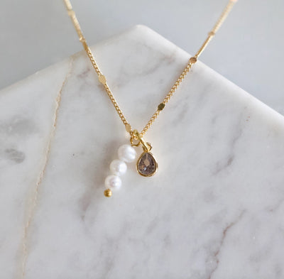 CZ Pearl drop necklace