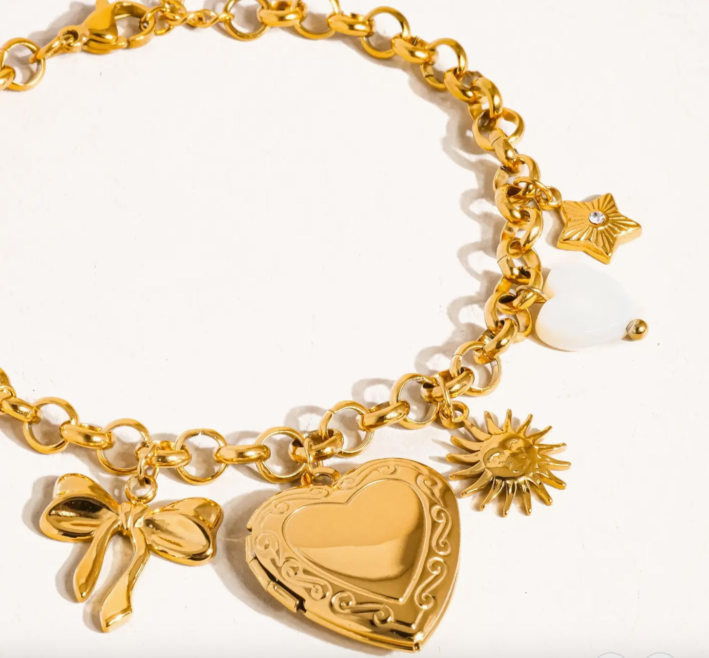 Eydn Heart Locket Charm Bracelet