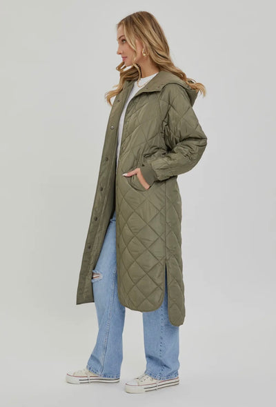 Long quilted puffer jacket