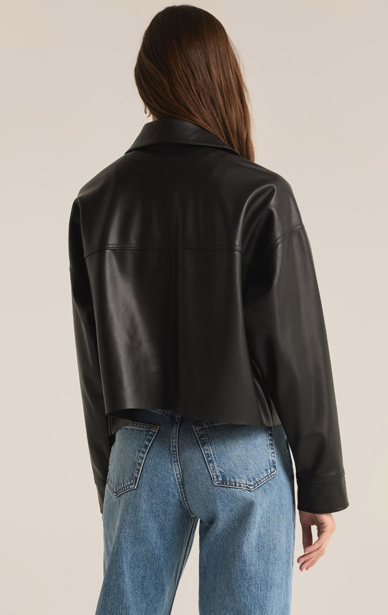 All day Cropped Faux Leather Jacket