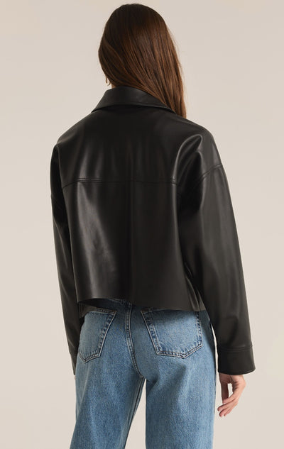 All day Cropped Faux Leather Jacket