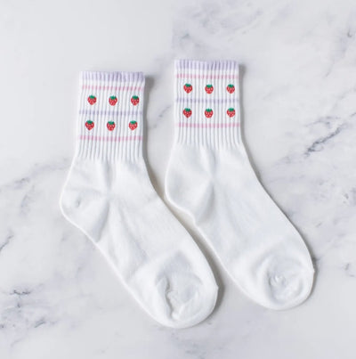 Juicy Fruit Casual Socks- Strawberry