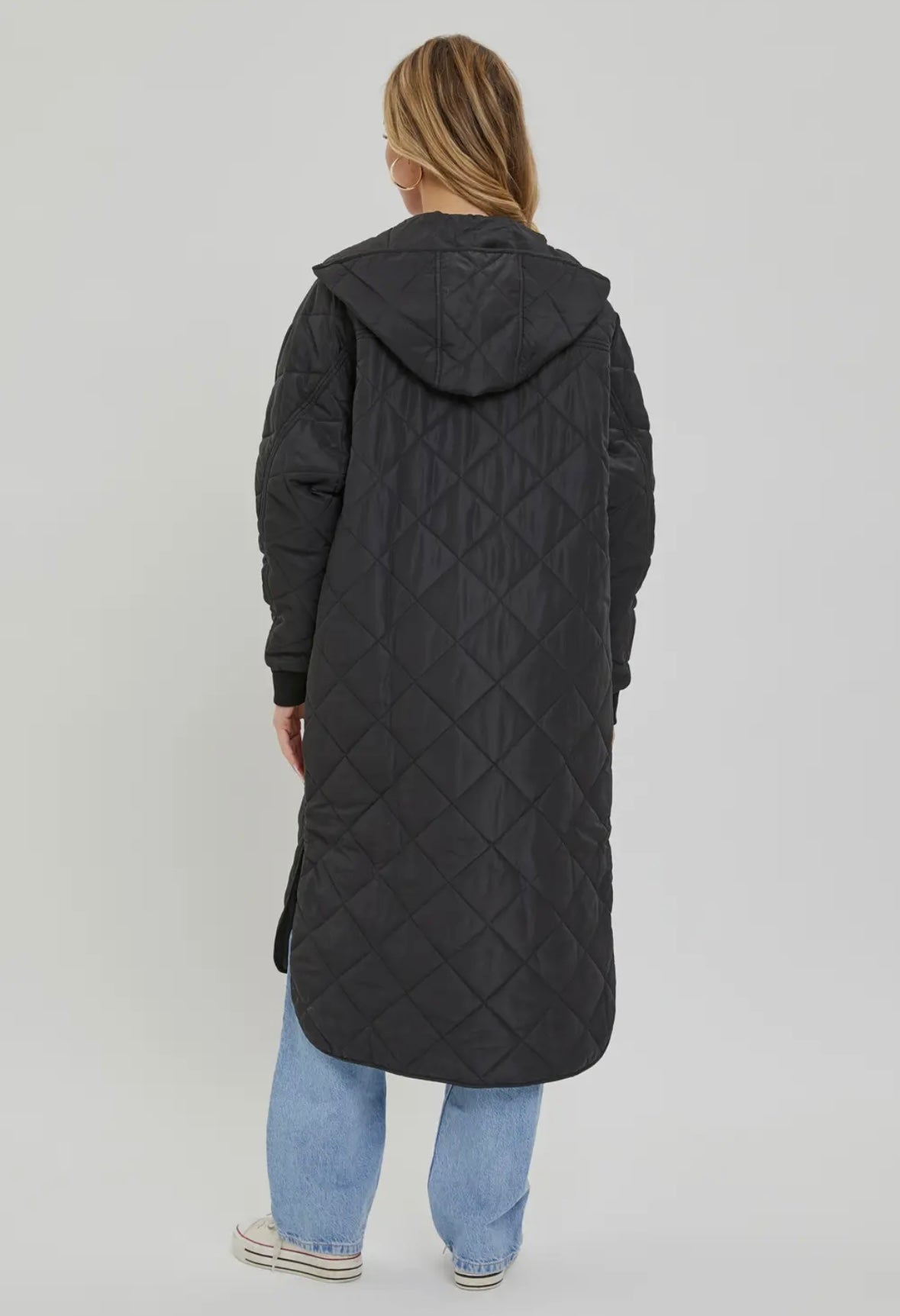 Long quilted puffer jacket