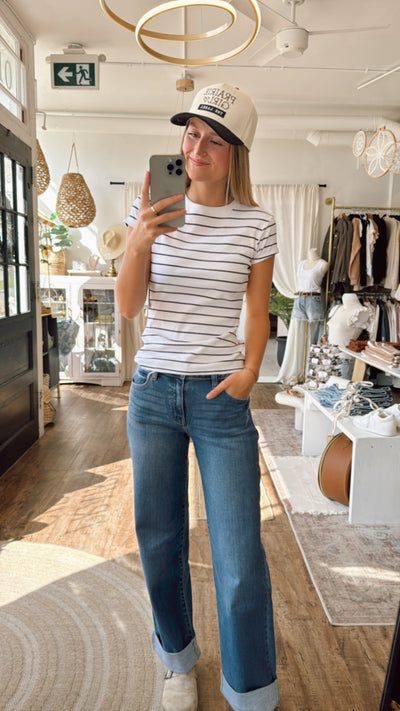 Brunette the Label Ribbed Fitted T-Shirt