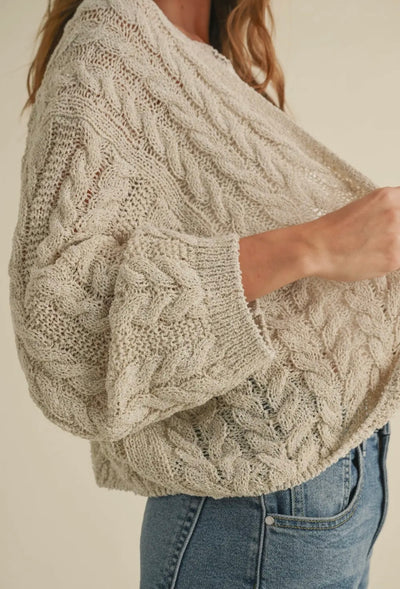 Light Weight Cable Knitted Cardigan