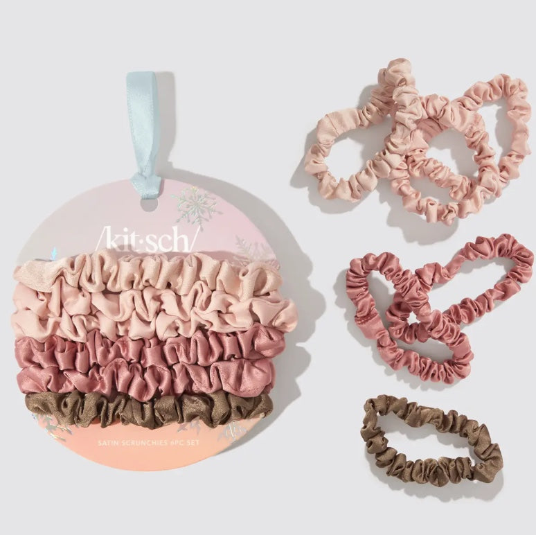 Holiday Ultra Petite Scrunchies 6 Pc Set - Terracotta