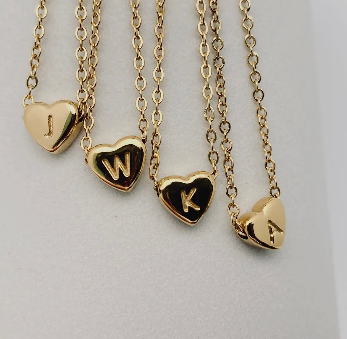 Heart shaped initial necklace