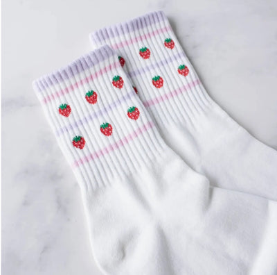 Juicy Fruit Casual Socks- Strawberry