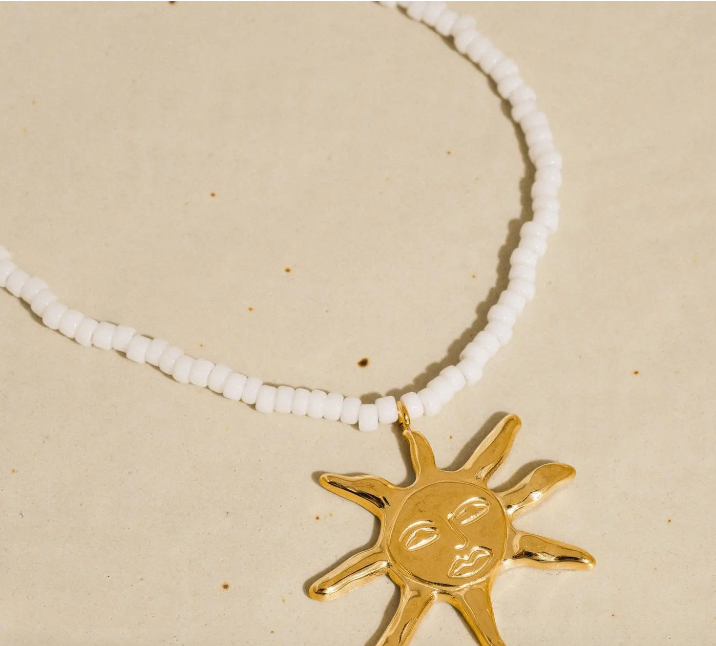Iridessa 18K Gold Non-Tarnish Sun Beaded Necklace