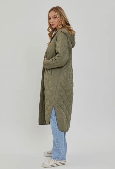 Long quilted puffer jacket