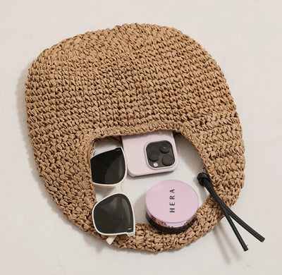 Croissant straw handbag