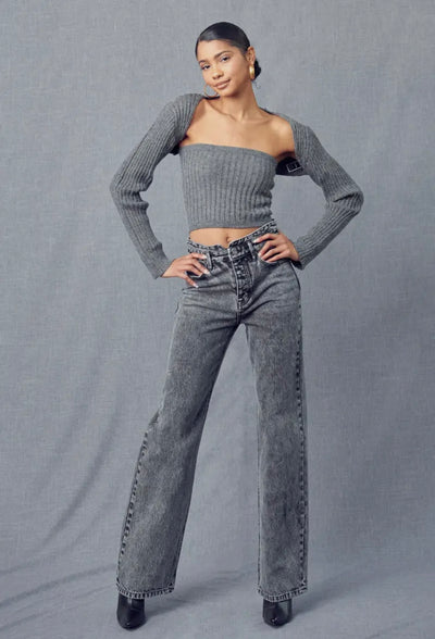 90s flare grey Kancan jeans