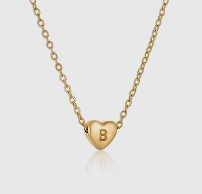 Heart shaped initial necklace