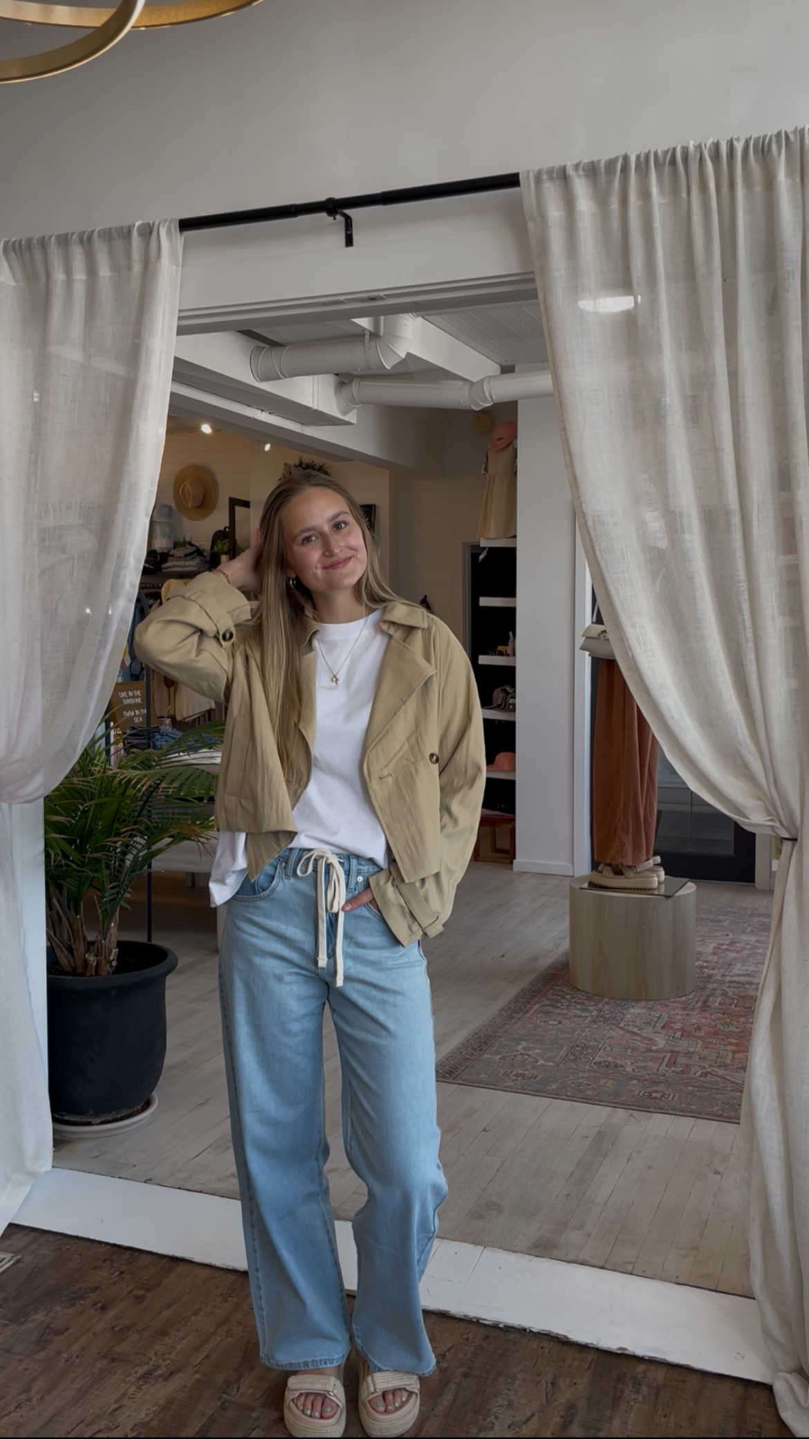 Something Secret Cropped Trench Jacket