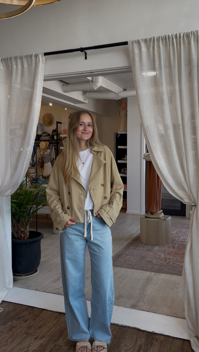 Something Secret Cropped Trench Jacket