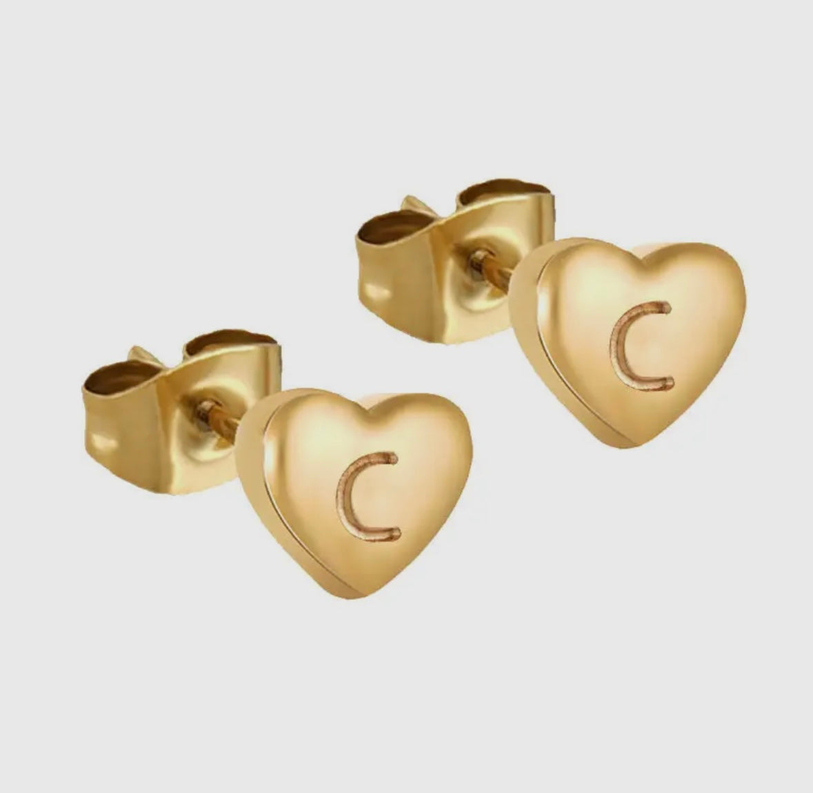 Heart Shaped Initial studs