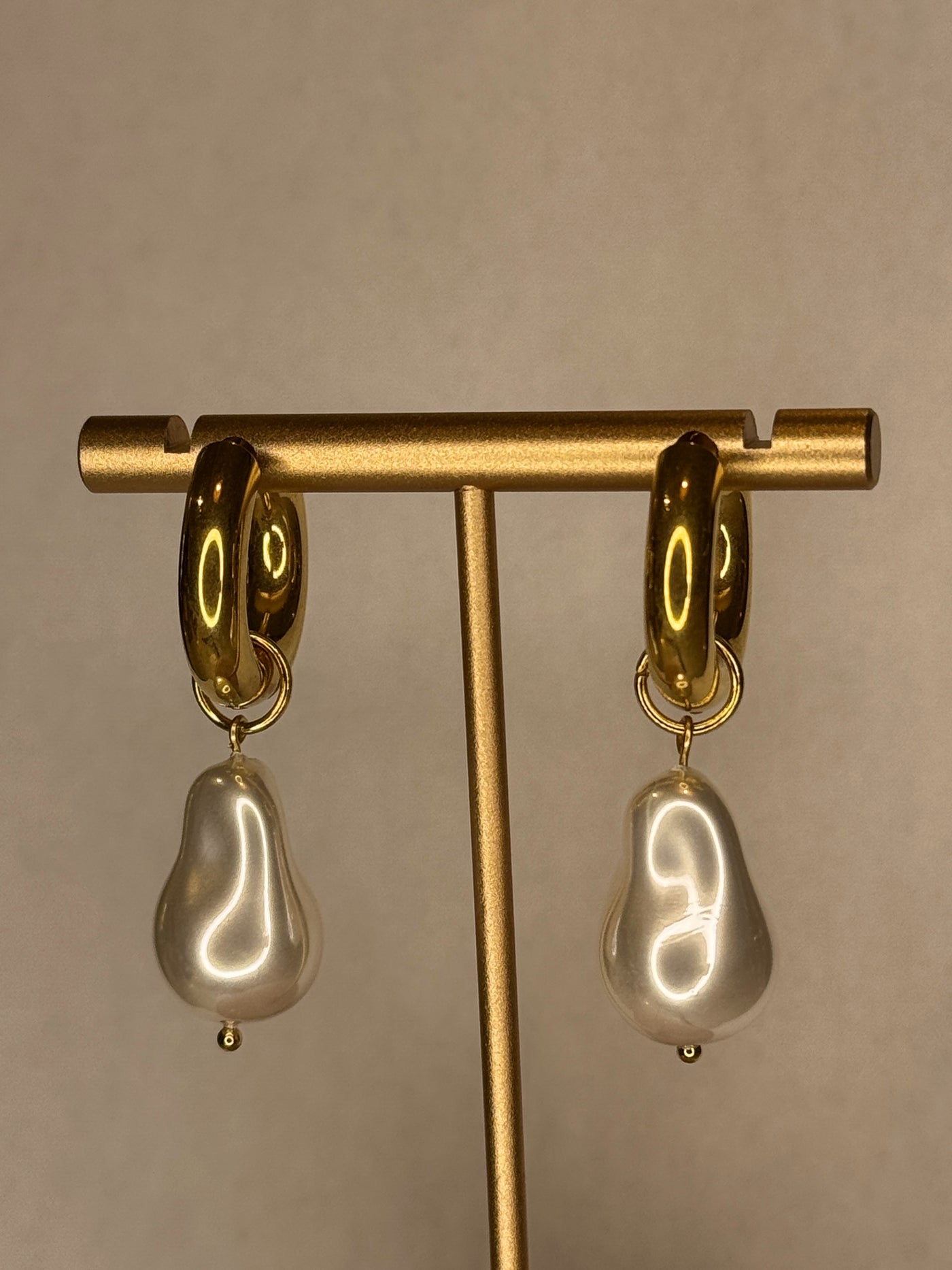 Pearl Charm Huggie Earrings