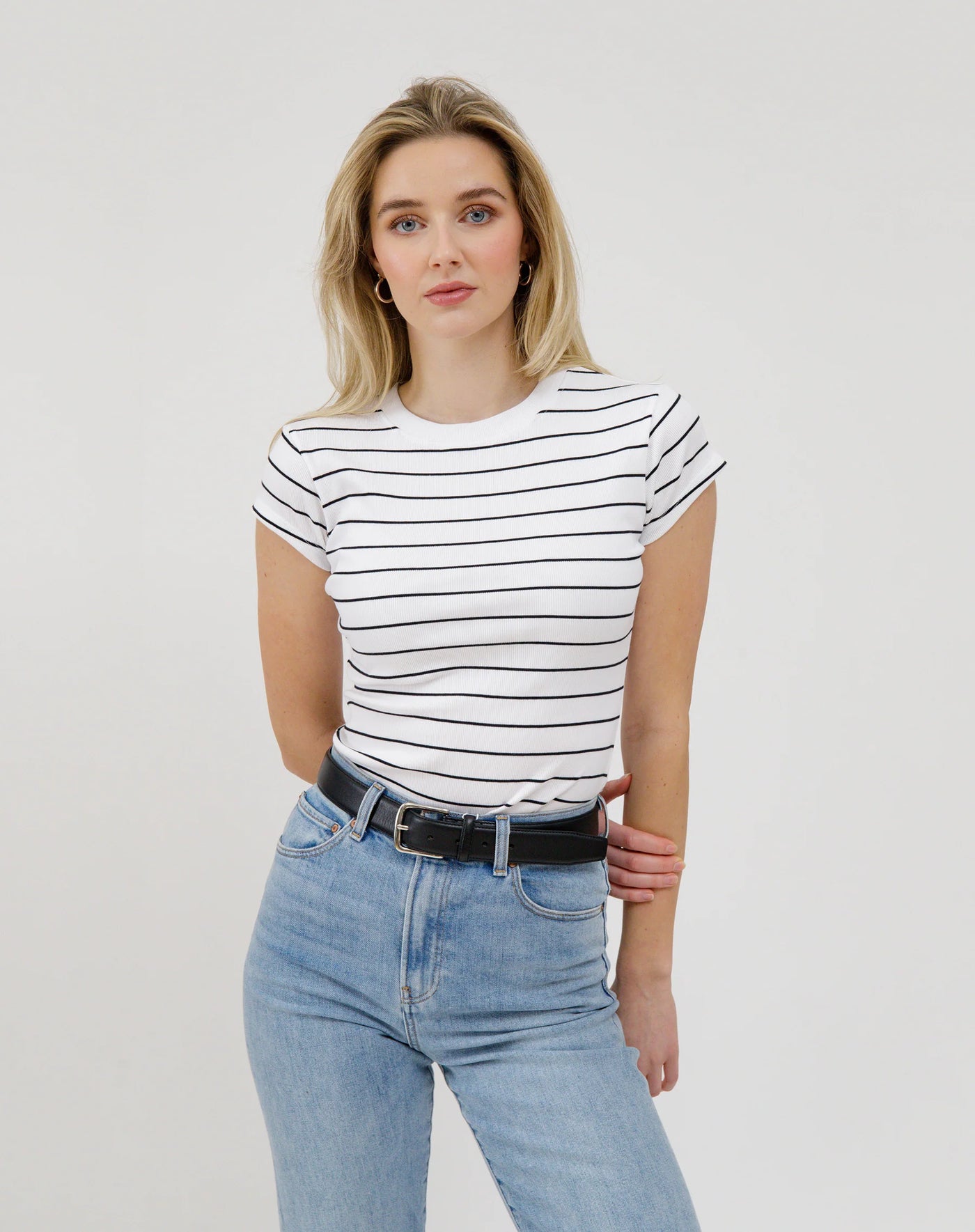 Brunette the Label Ribbed Fitted T-Shirt