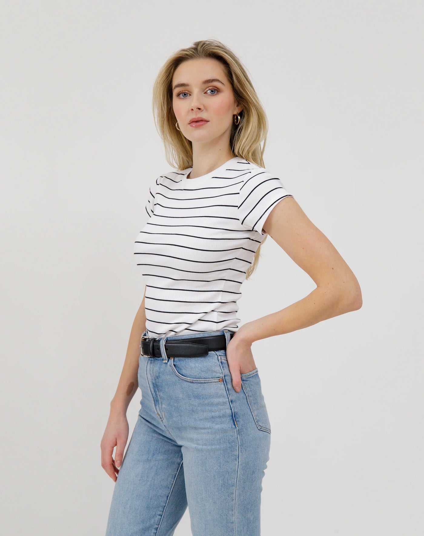 Brunette the Label Ribbed Fitted T-Shirt