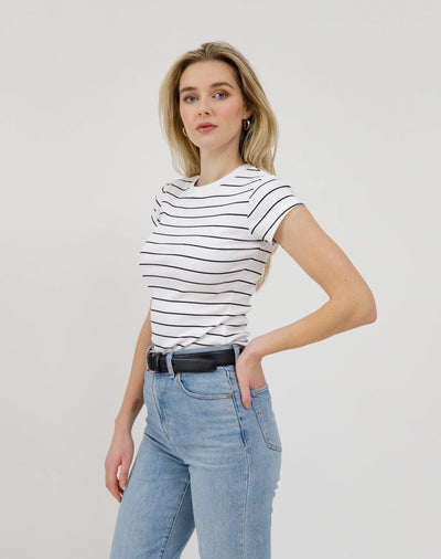 Brunette the Label Ribbed Fitted T-Shirt