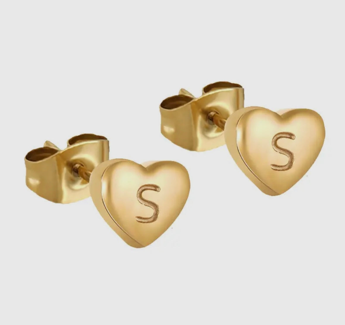 Heart Shaped Initial studs