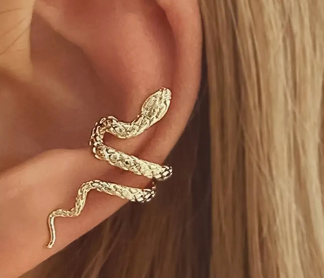 Khari Non-Tarnish Serpent Ear Cuff