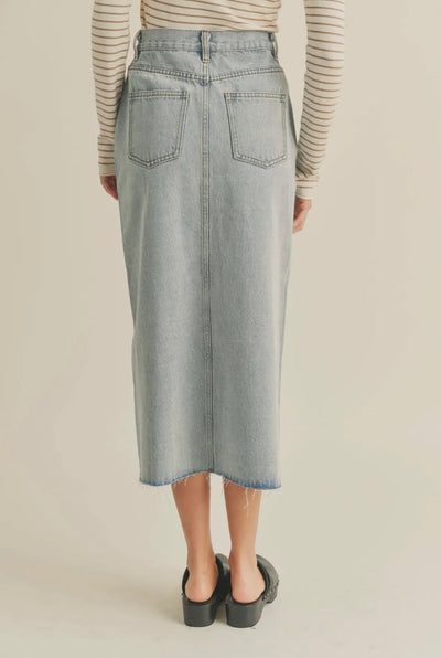 Denim midi skirt