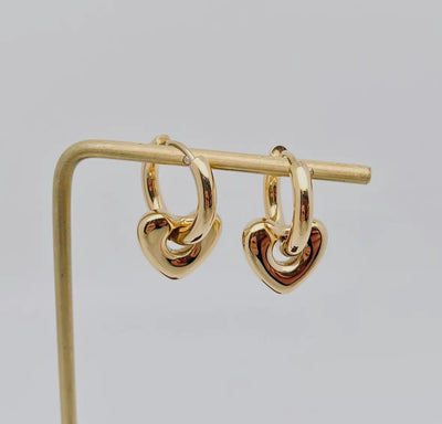 Heart stainless steel huggie earring