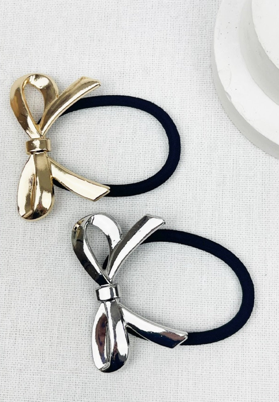 Metal Bow Ponytail Holder