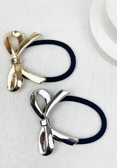 Metal Bow Ponytail Holder