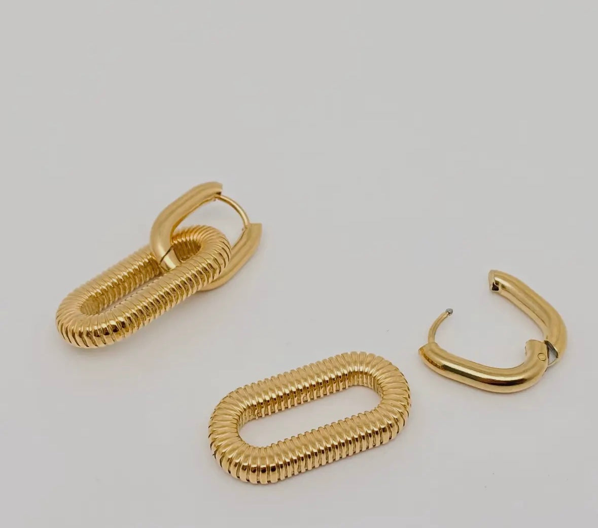 Double ring clasp earring