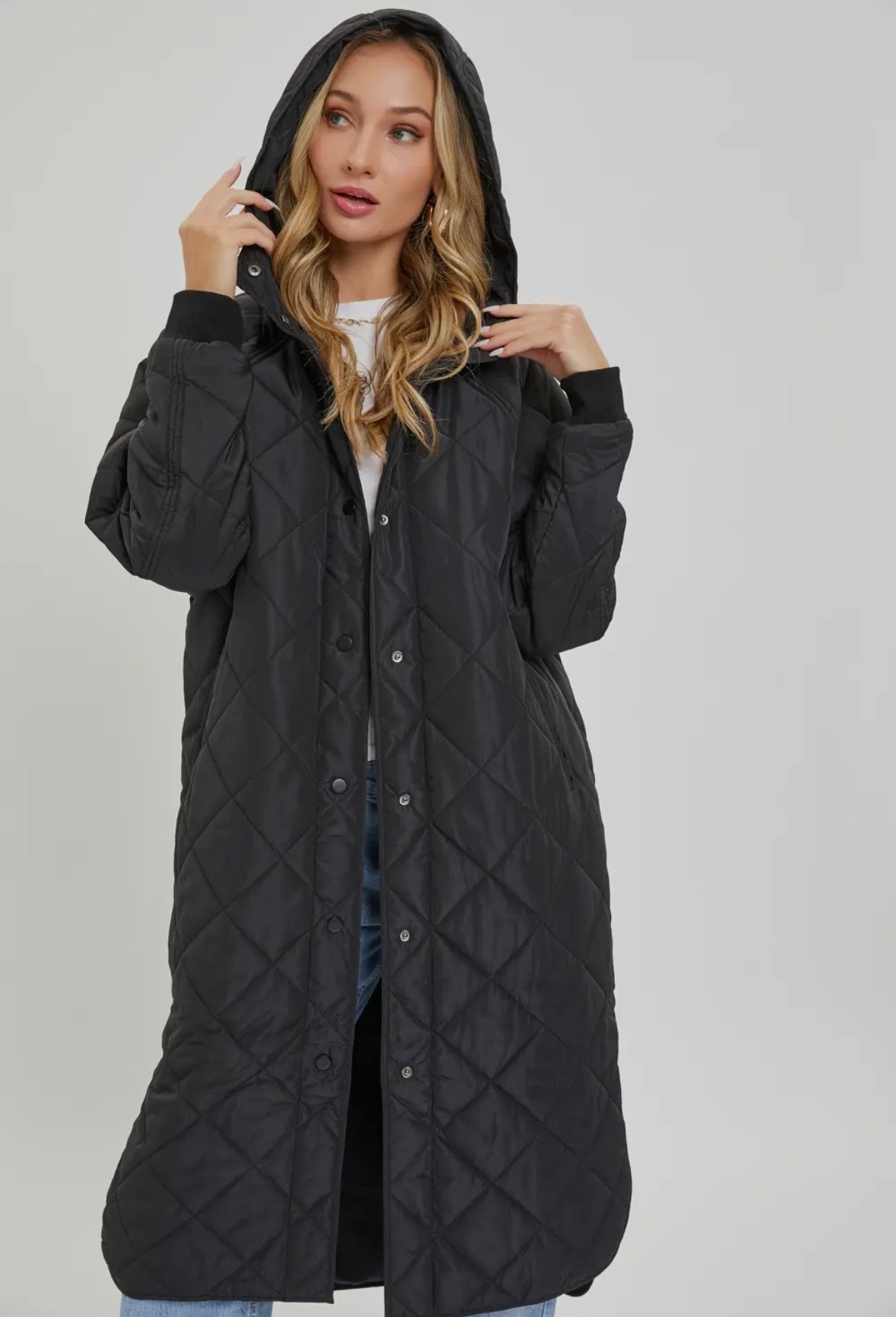 Long quilted puffer jacket